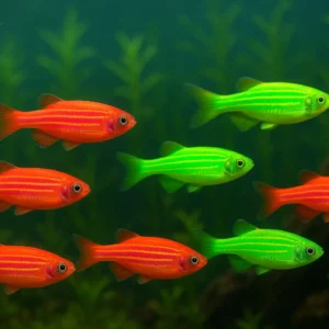 Danio Transgenetik Zebra Balığı – Fosforlu Renkleriyle