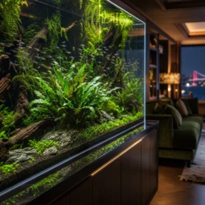 Cryptocoryne wendtii Green ile tasarlanmış ev içi bitkili akvaryum