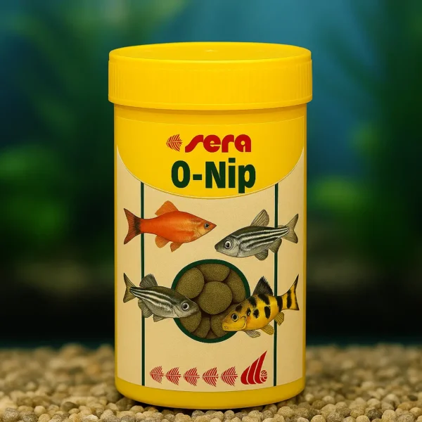 Sera O-Nip tablet yem kutusu, akvaryum camı için yapışabilen yem formu